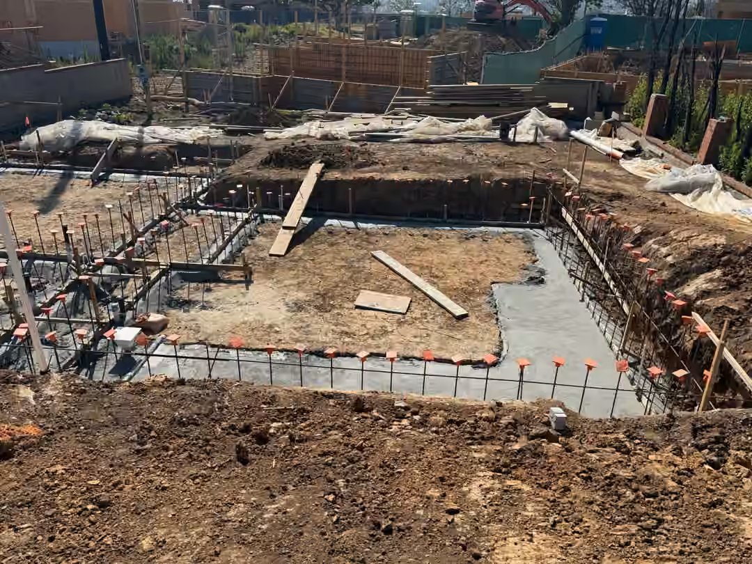 Footings poured
